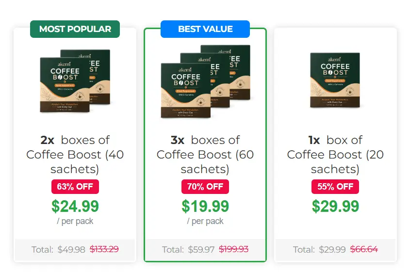 Akemi Coffee Boost offer price